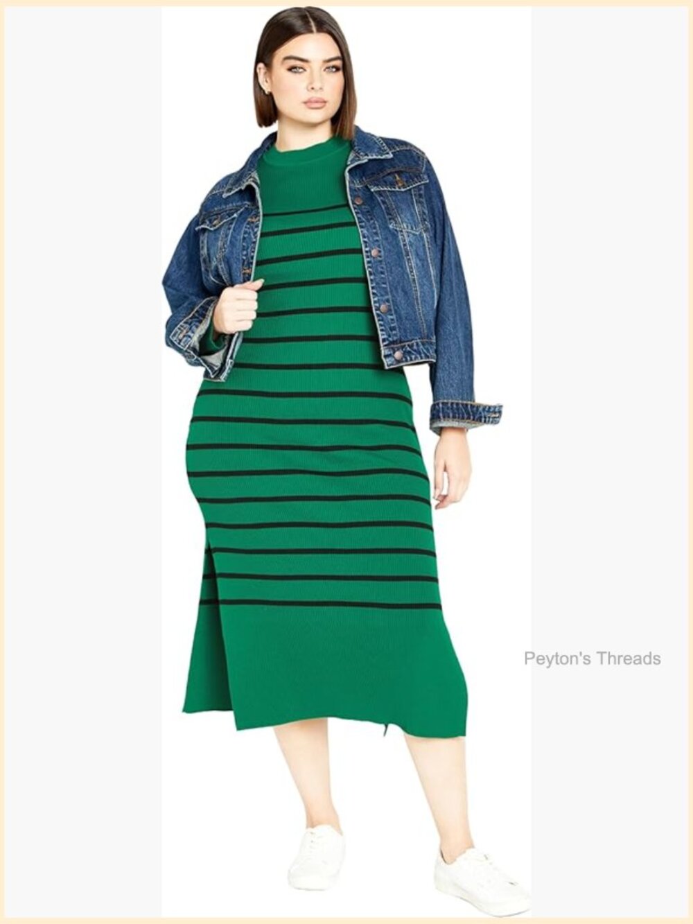 Plus Size Fitted Maxi Dress with Crew Neck